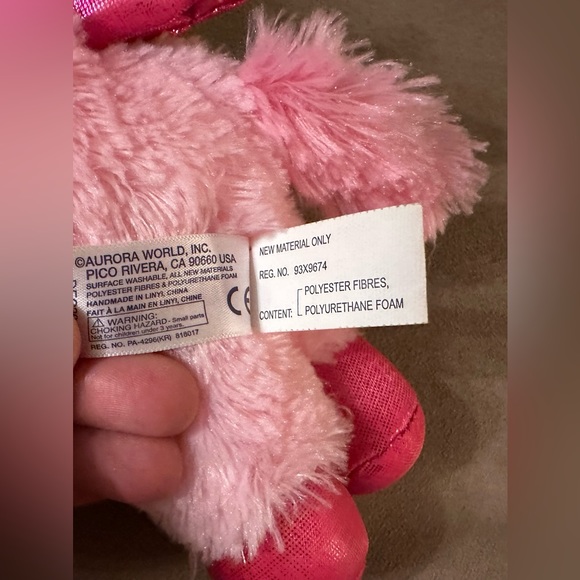 Justice Girls 10” Pink Fluffy Unicorn Plush Stuffed Animal Sparkly Horn Wings - Picture 16 of 16